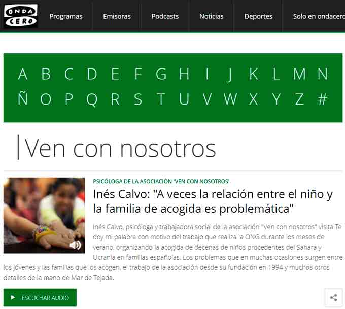 Entrevista a Inés Calvo, Psicóloga y Trabajadora Social de Ven con Nosotros