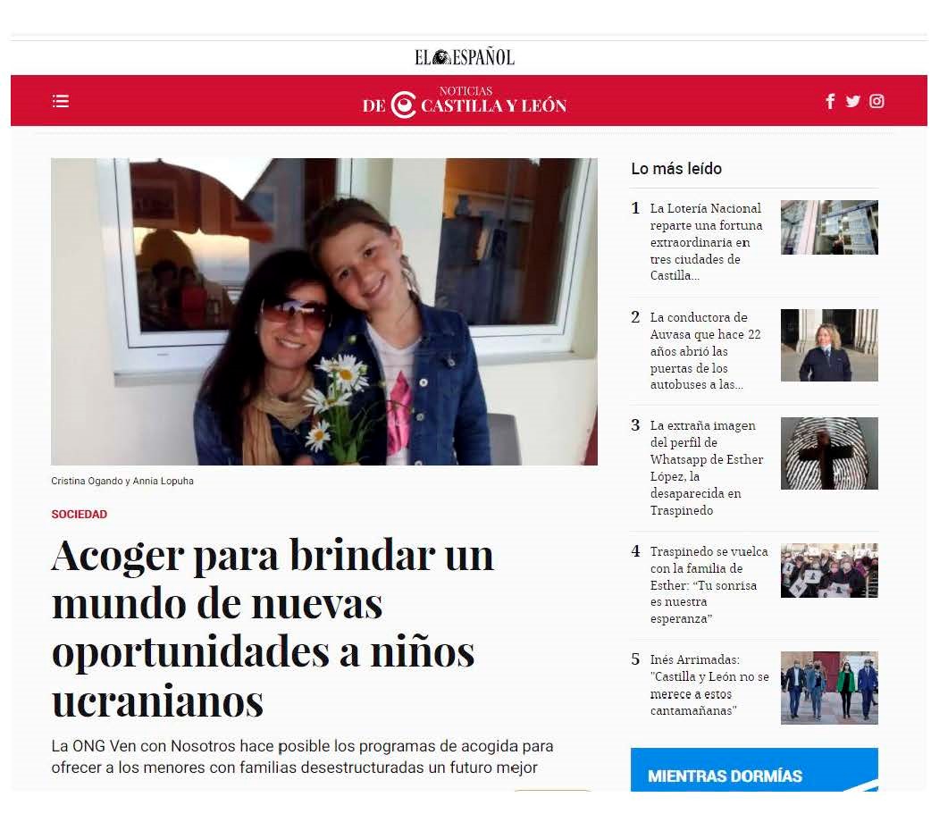 El Español: Acoger para brindar nuevas oportunidades
