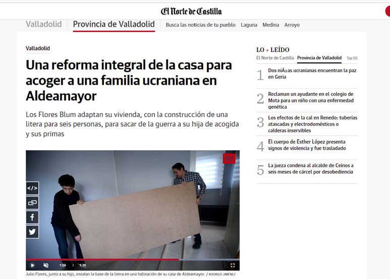 Noticia reforma de una casa para familia acogida en Norte de Castilla