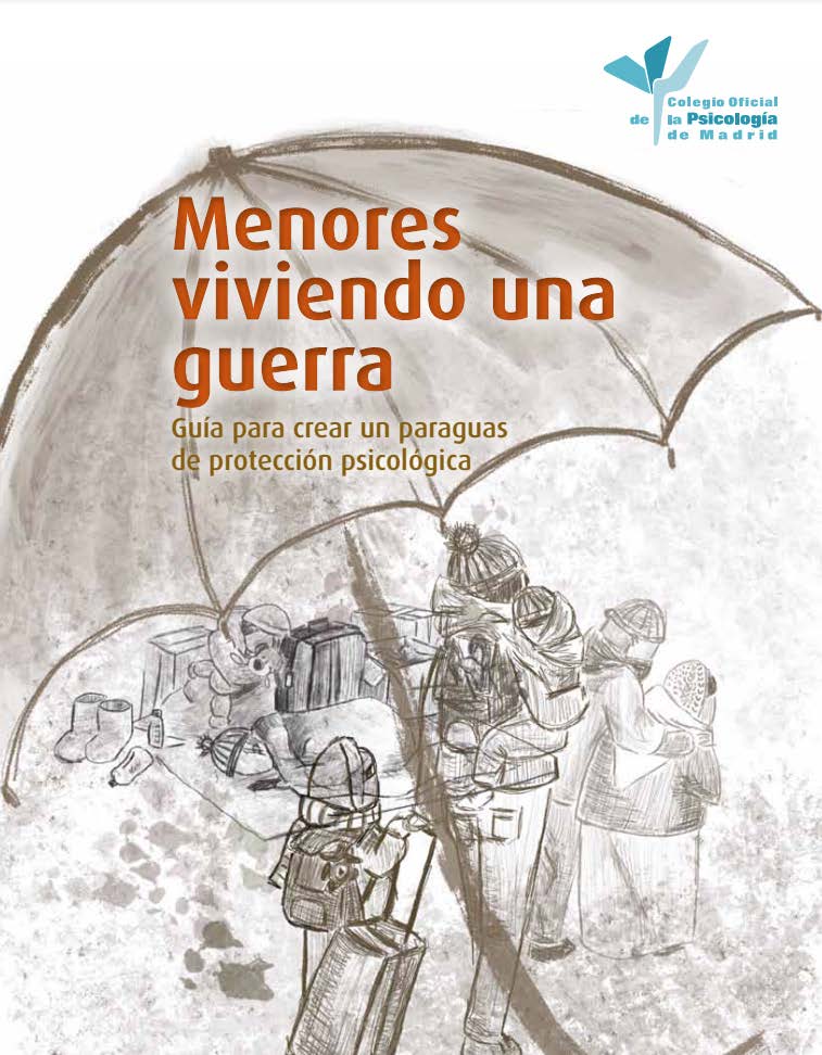 Portada de "Menores viviendo una guerra" , Colegio Oficial de Psicólogos de Madrid.